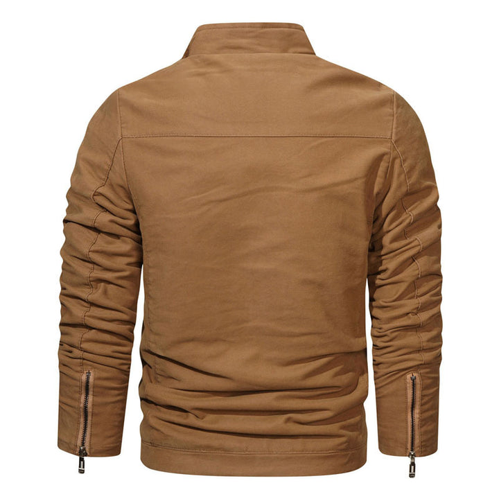 Herren Slim-Fit Canvas-Blouson mit hochschließendem Kragen und Reißverschluss Echo Archiv