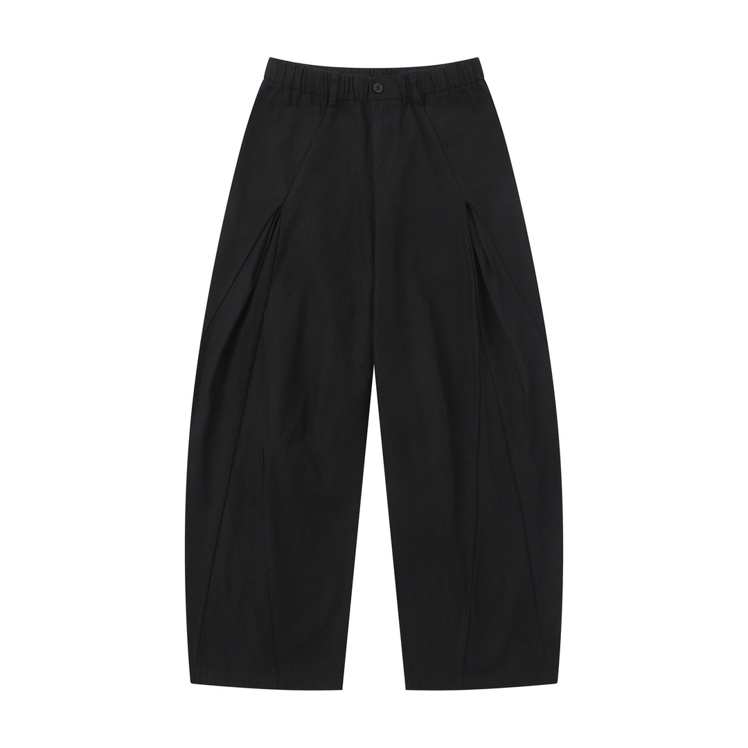 Damen Weite Culotte-Hose mit dekorativen Falten und elastischem Bund Echoarchiv