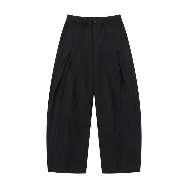 Damen Weite Culotte-Hose mit dekorativen Falten und elastischem Bund Echoarchiv