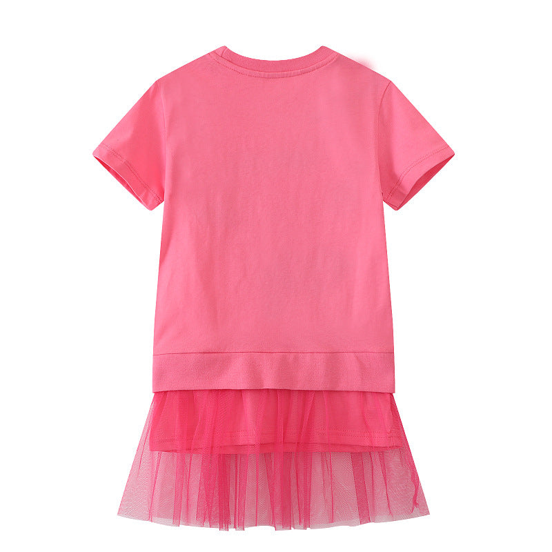 Mädchen T-Shirt Kleid mit bezauberndem Tüllunterrock Echo Archiv