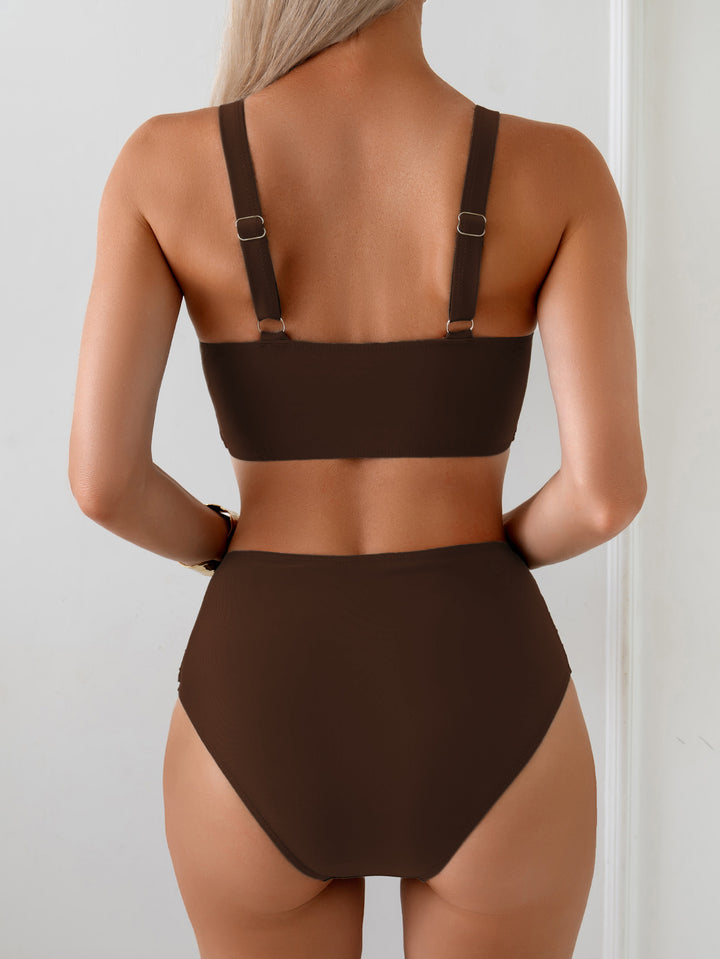 Damen Hochtailliertes Bikini-Set mit elegantem Wickeldesign Echo Archiv