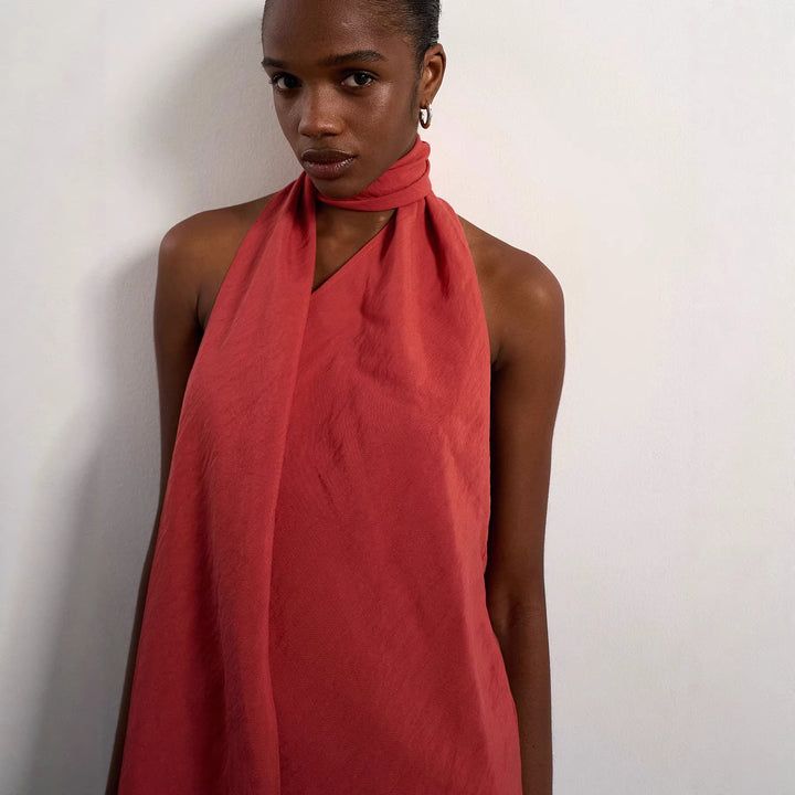 Damen asymmetrisches Wickeloberteil mit elegantem Schal Echo Archiv