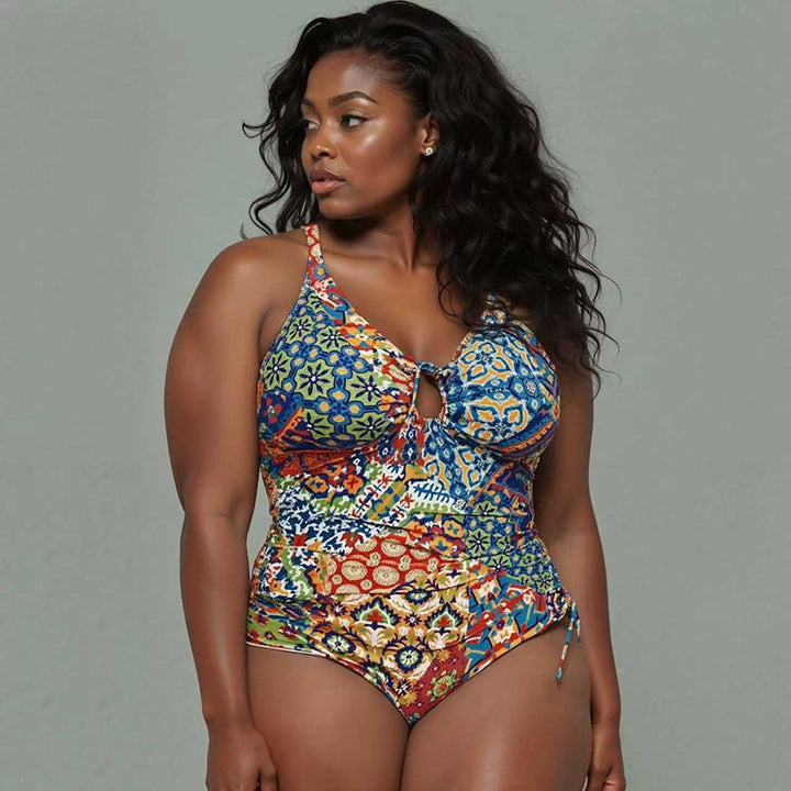 Damen Einteiler Badeanzug mit verspieltem Floral-Muster Echo Archiv