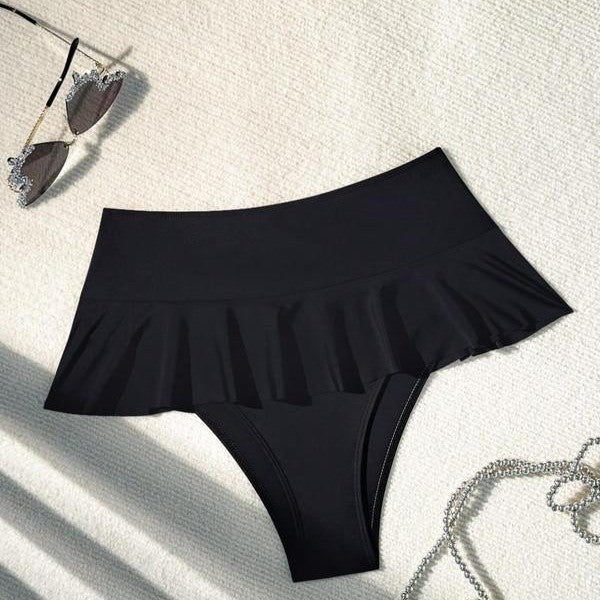Damen Badeset mit eleganter Rüsche und hohem Taille Echo Archiv