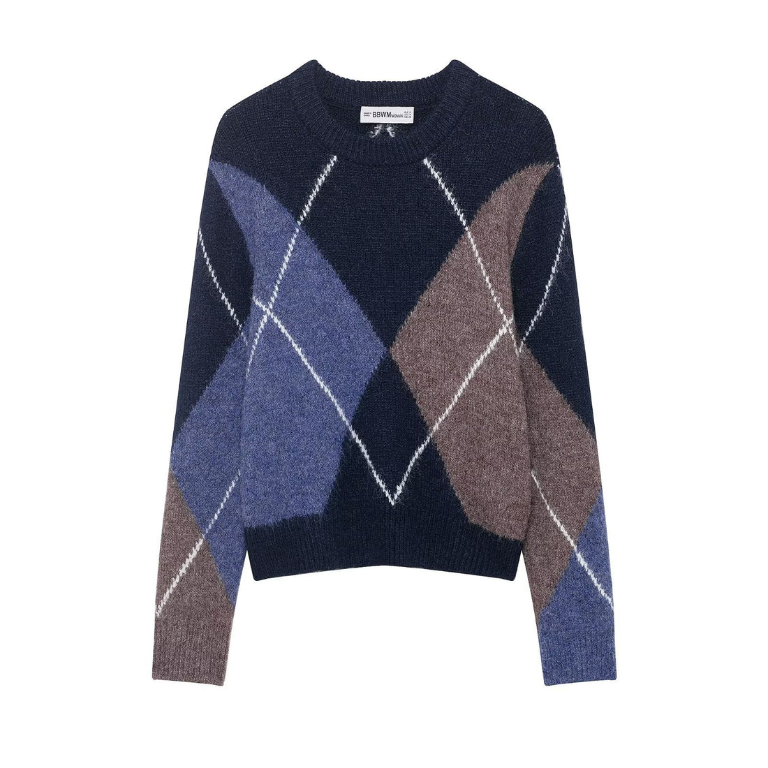 Damen Oversized Rautenstrickpullover mit Mohaireffekt Echoarchiv