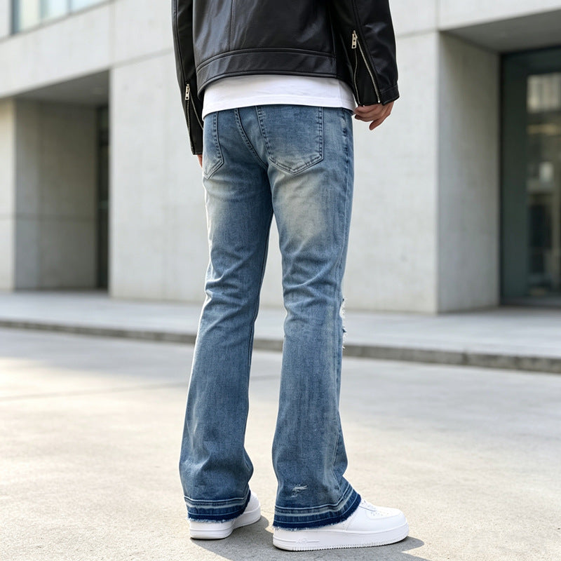 Herren Ripped Slim-Fit Jeans mit modischen Details Echoarchiv