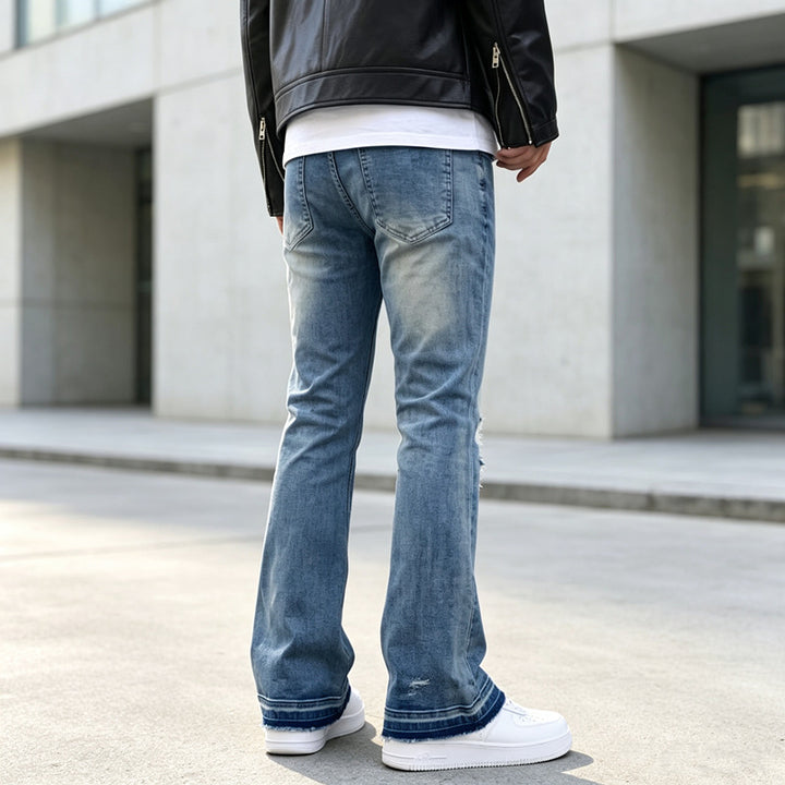 Herren Ripped Slim-Fit Jeans mit modischen Details Echoarchiv