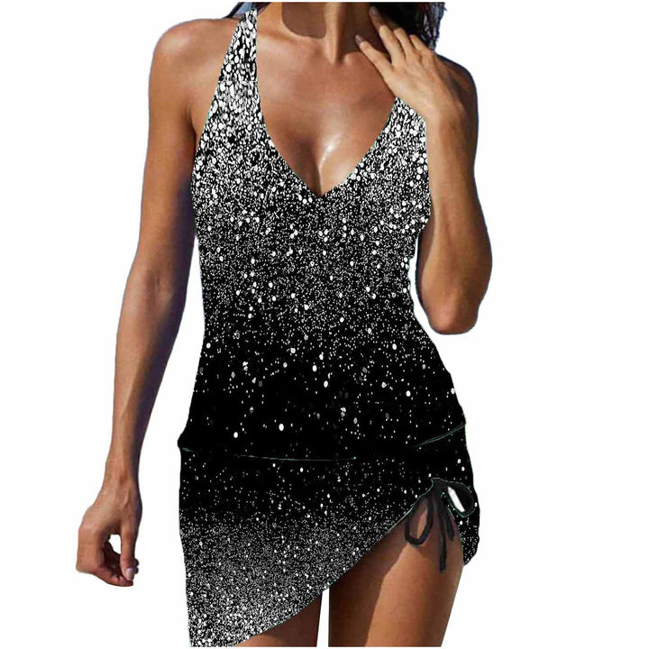 Damen lässiges Strandkleid mit verstellbarem Gürtel Echo Archiv