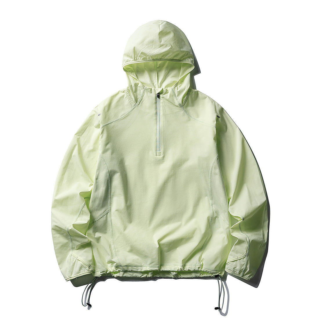 Unisex Atmungsaktiver Half-Zip-Kapuzenanorak mit Tunnelzugsaum und Flatlock‑Nähten Echoarchiv