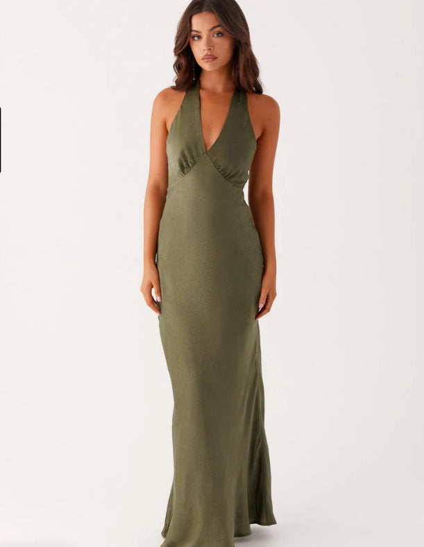 Damen Elegantes Wickelkleid mit V-Ausschnitt und schmalem, fließendem Schnitt Echoarchiv