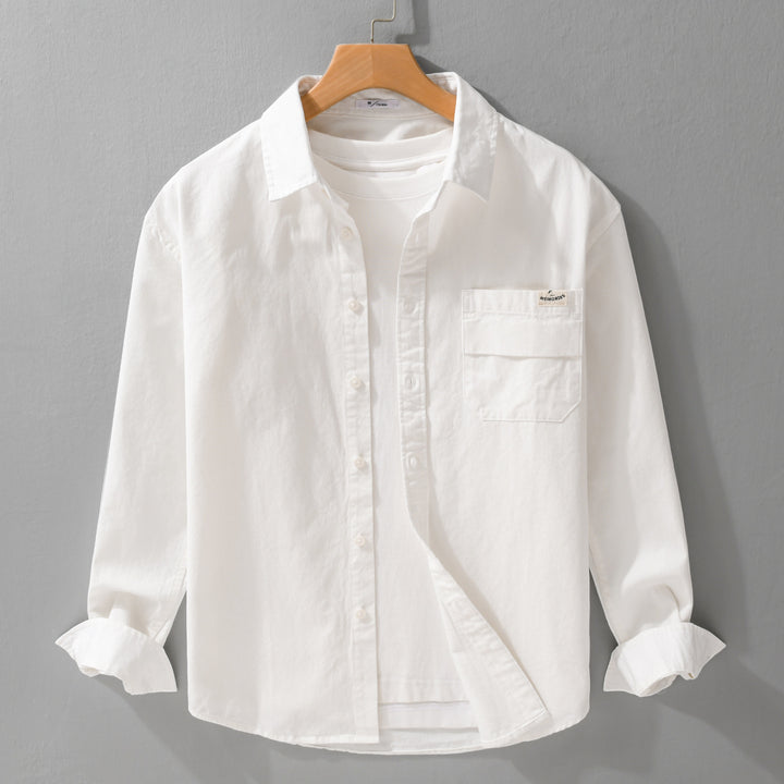 Herren Leichtes Baumwoll-Overshirt mit Kentkragen, Brusttasche und Relaxed-Fit Echoarchiv