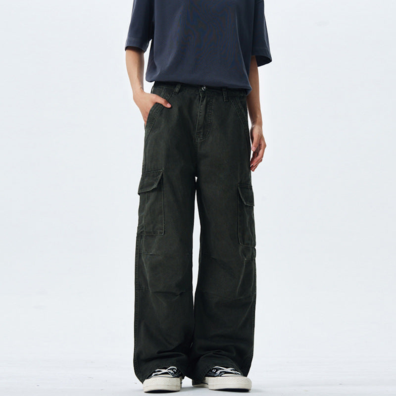 Damen Weitgeschnittene Cargo-Hose mit hoher Taille und aufgesetzten Taschen Echo Archiv