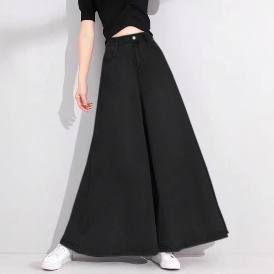 Damen Hochtaillierte Palazzo-Jeans mit extra weitem Bein und fließendem Denim Echo Archiv