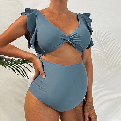 Damen Bikiniset mit elegantem Rüschendesign und hohem Taillenslip Echo Archiv