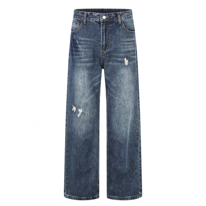 Damen Highwaist-Jeans im Wide-Leg-Schnitt mit Used- und Destroyed-Details Echo Archiv