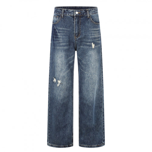 Damen Highwaist-Jeans im Wide-Leg-Schnitt mit Used- und Destroyed-Details Echo Archiv