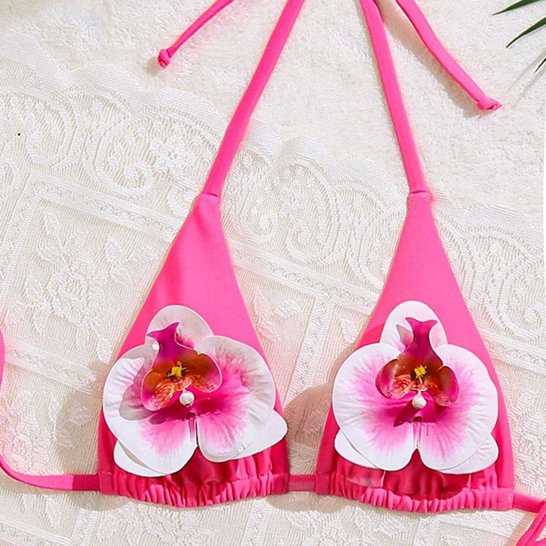 Damen Floral verziertes Triangel-Bikini Echo Archiv