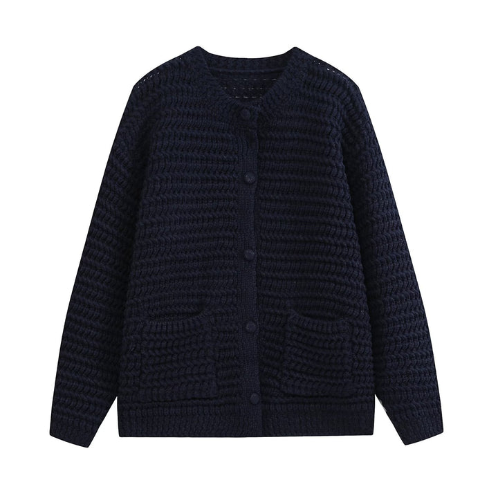 Damen Grobgestrickte Oversize-Cardigan mit Knopfleiste und aufgesetzten Taschen Echo Archiv