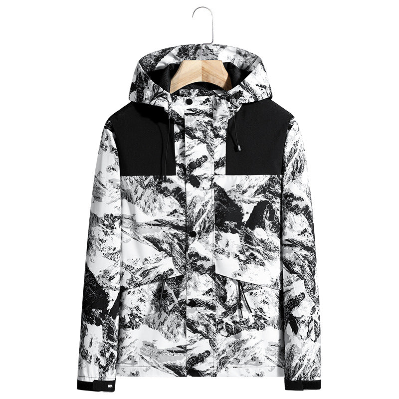 Herren Leichte wasserabweisende Kapuzen-Softshelljacke mit verdeckter Druckknopfleiste und Kordelzug Echo Archiv
