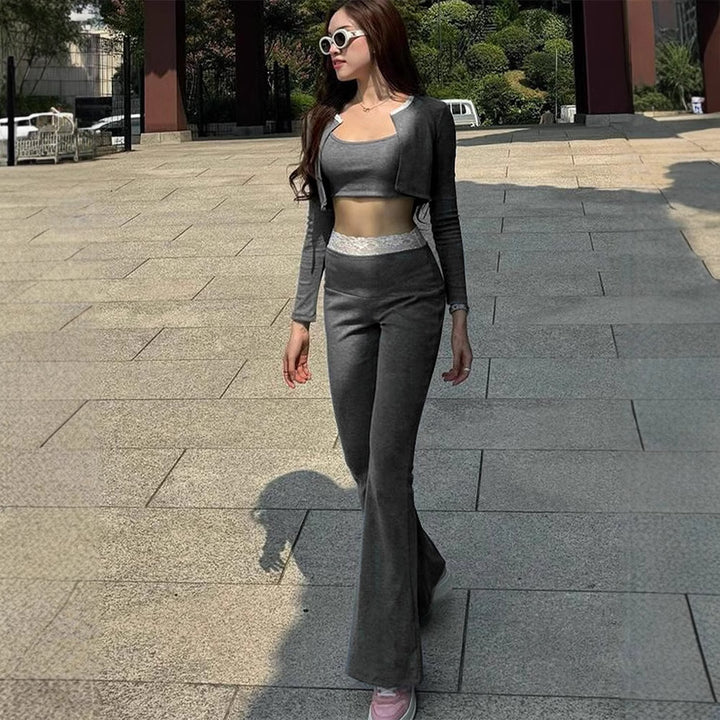 Damen elegantes zwei-teiliges Set mit Spitzenakzenten Echo Archiv