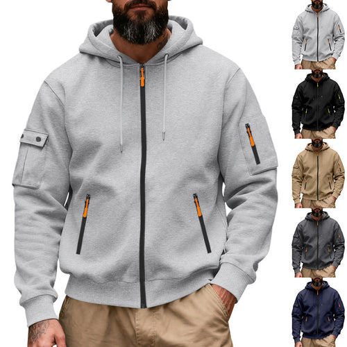 Herren sportlicher Hoodie mit praktischen Reißverschlusstaschen Echoarchiv