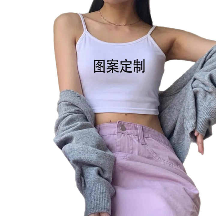 Damen Crop-Top mit feinen Spaghettiträgern und körperbetontem Schnitt Echo Archiv