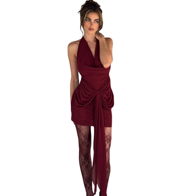 Damen Mini-Kleid mit aufregendem Wickeldesign und verführerischem Drapierungsdetail Echo Archiv