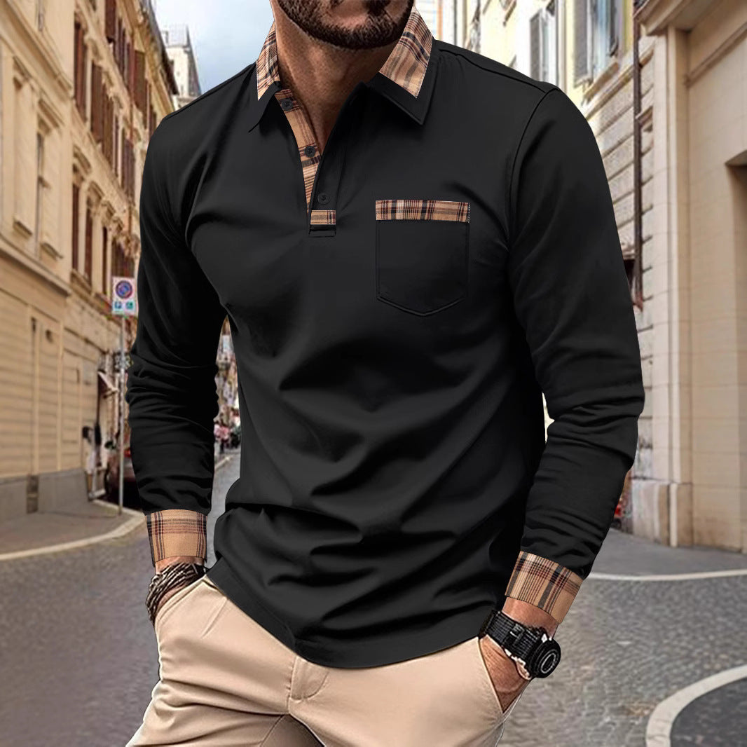 Herren Poloshirt mit Kontrastkragen und modischen Akzenten Echoarchiv