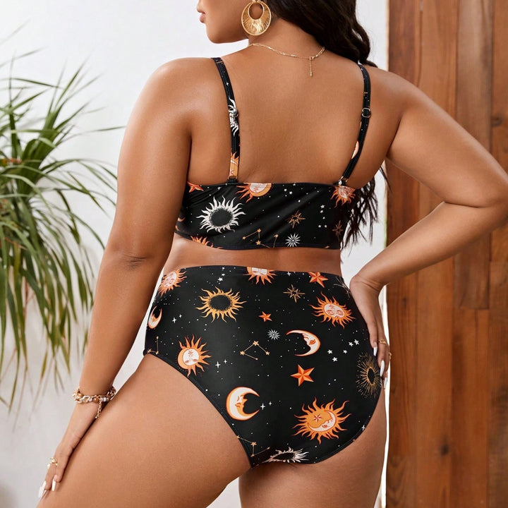 Damen Bikini-Set mit kreativem Sternen-Design und bequemen hoch geschnittenen Höschen Echo Archiv