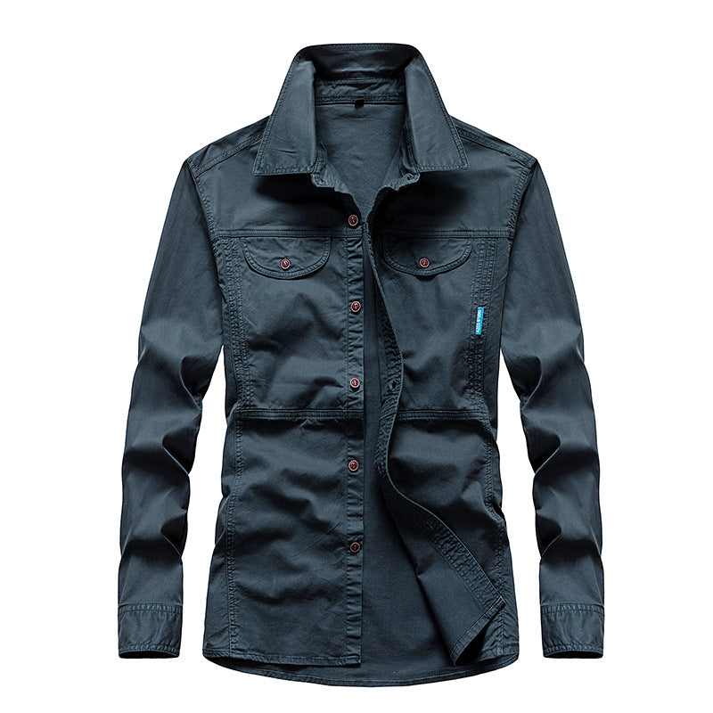 Herren Leichtes Canvas-Fieldshirt mit Brustklappen und Hemdkragen Echo Archiv