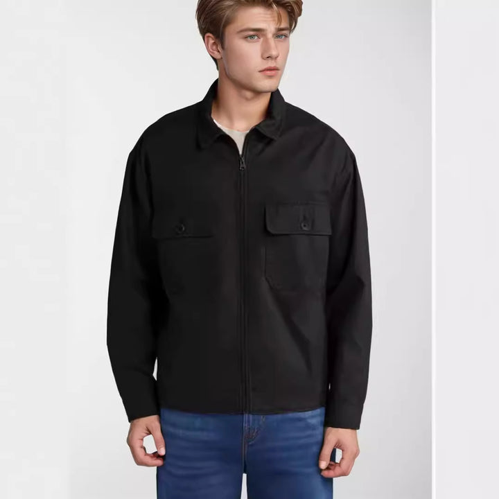 Herren lässige Übergangsjacke mit praktischen klappbaren Taschen Echoarchiv