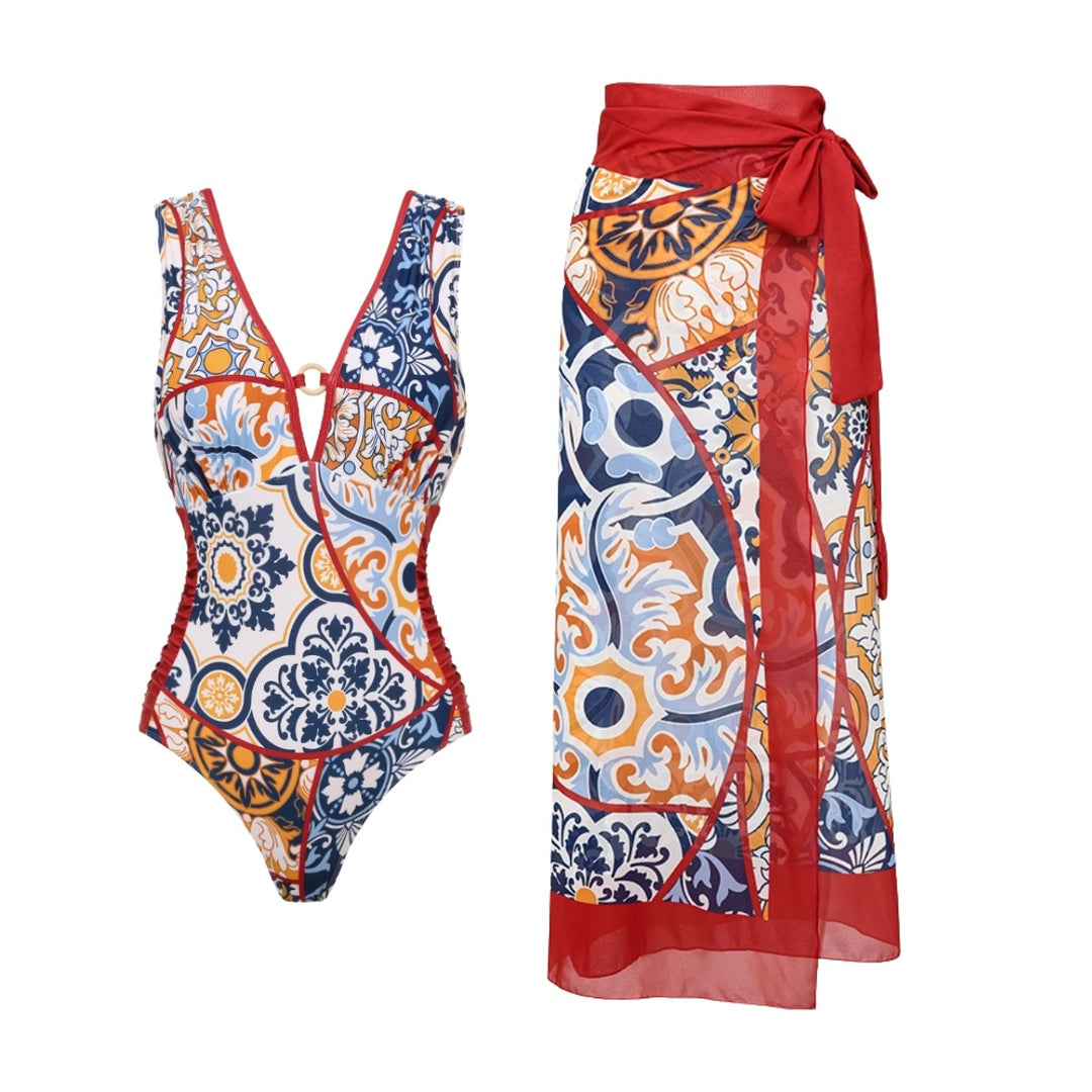 Damen Badeanzug mit eleganter Wickelhose Echo Archiv