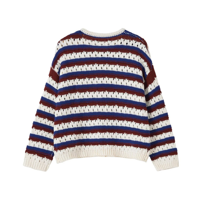 Damen Locker gestrickte Ajour-Cardigan mit Knopfleiste Echo Archiv