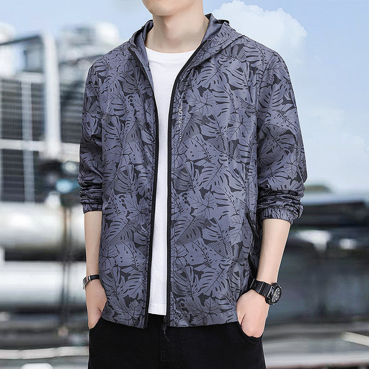 Herren Leichte Sportjacke mit modischem Blumendruck Echo Archiv