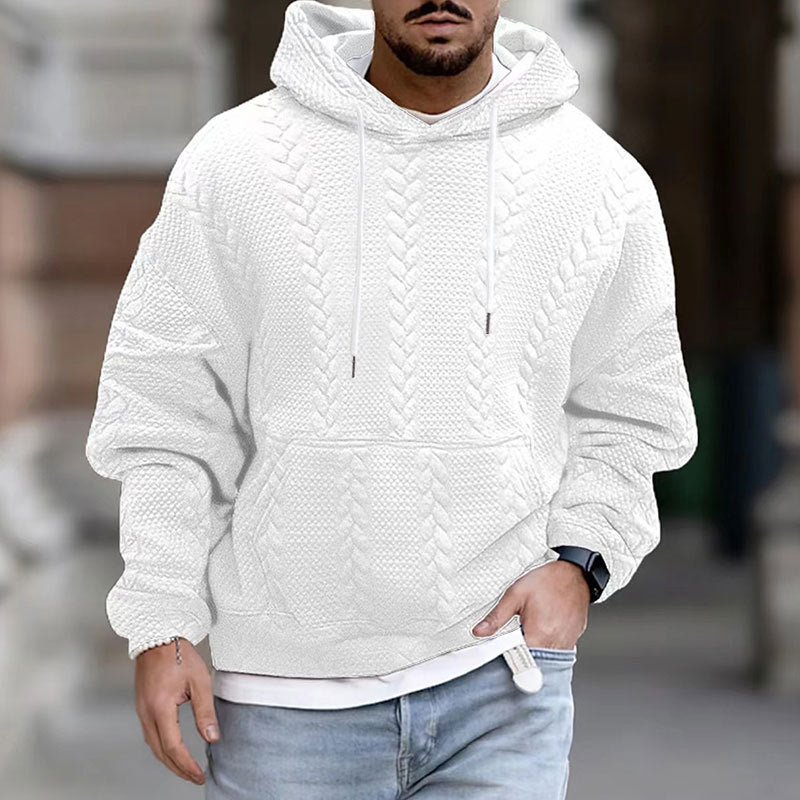 Herren Modischer Grobstrick Kapuzenpullover – Cavarno