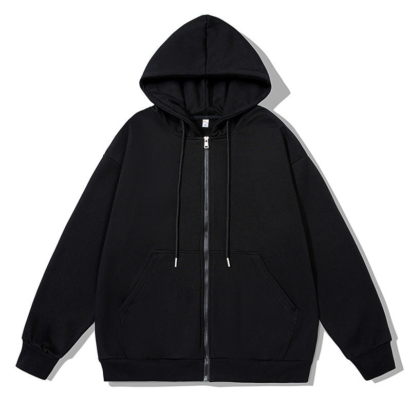 Unisex oversized Kapuzenjacke mit ausladendem Schulterschnitt, durchgehendem Reißverschluss und French-Terry Echo Archiv