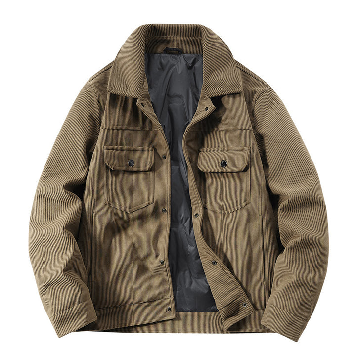 Herren Cordjacke mit gesteppter Thermofütterung und aufgesetzten Brusttaschen – Taviero