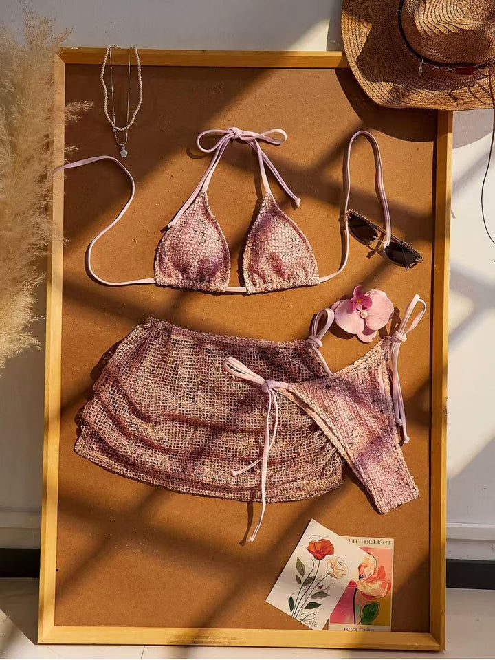 Damen Triangel-Bikini mit Wickelrock und verstellbaren Trägern Echo Archiv