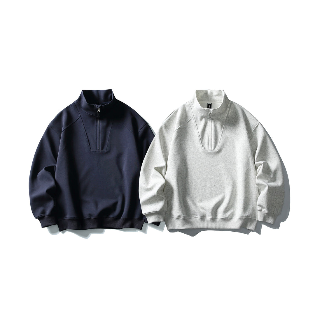 Unisex Relaxed-Halbzip-Sweatshirt mit hohem Kragen und Raglannaht Echoarchiv