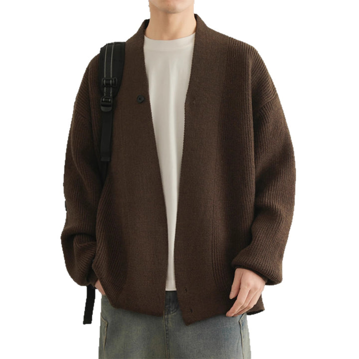 Herren lässige Strickjacke mit offenem Kragen Echoarchiv