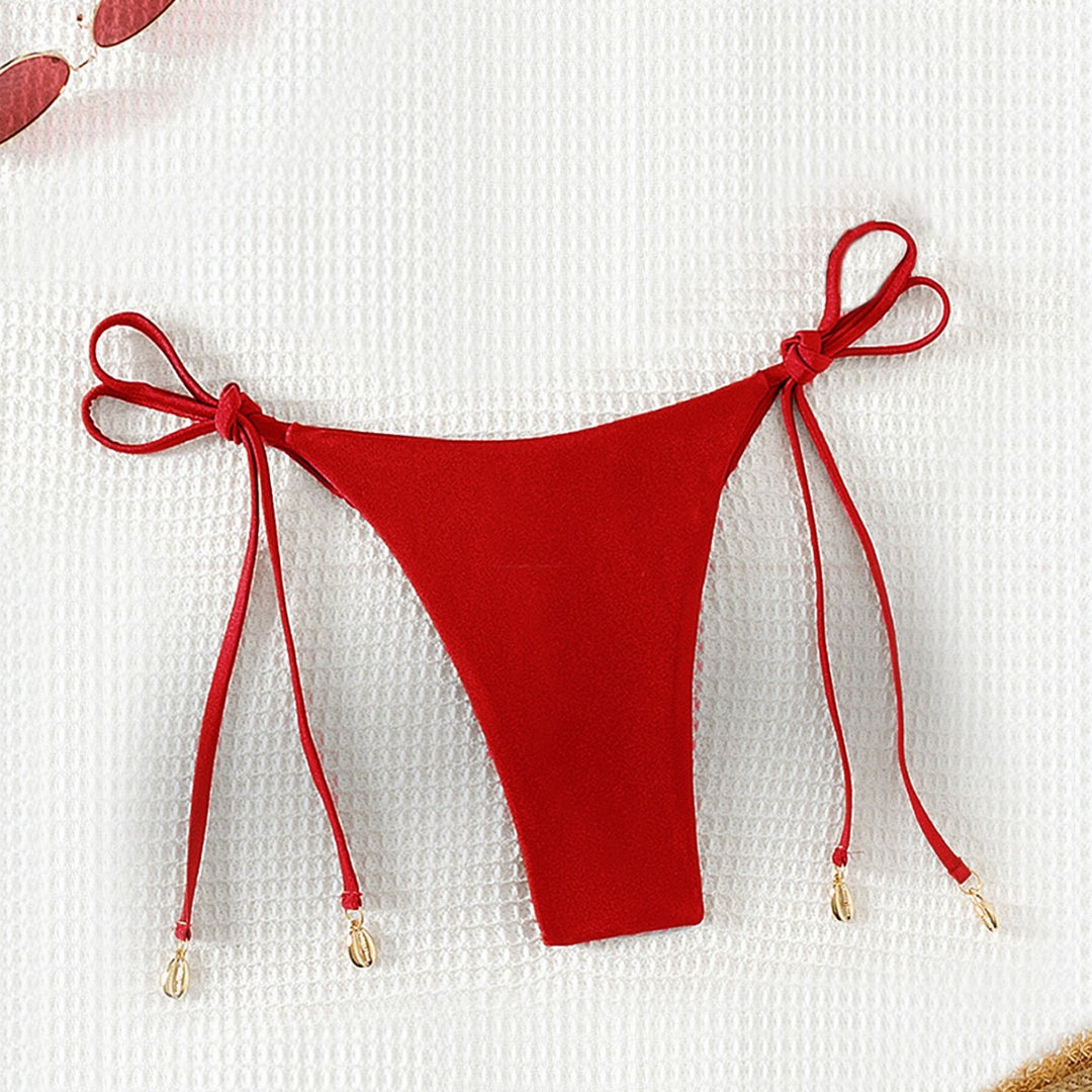 Damen High-Waist Bikinihose mit verstellbaren Bindebändern Echo Archiv