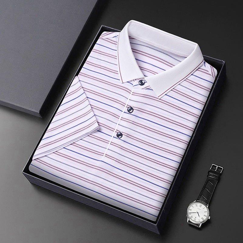 Herren Kurzarm Poloshirt mit feinem Streifenmuster Echoarchiv