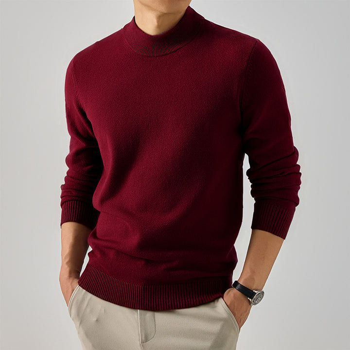 Herren Kurzer Rollkragen-Feinstrickpullover mit schmaler Silhouette Echo Archiv