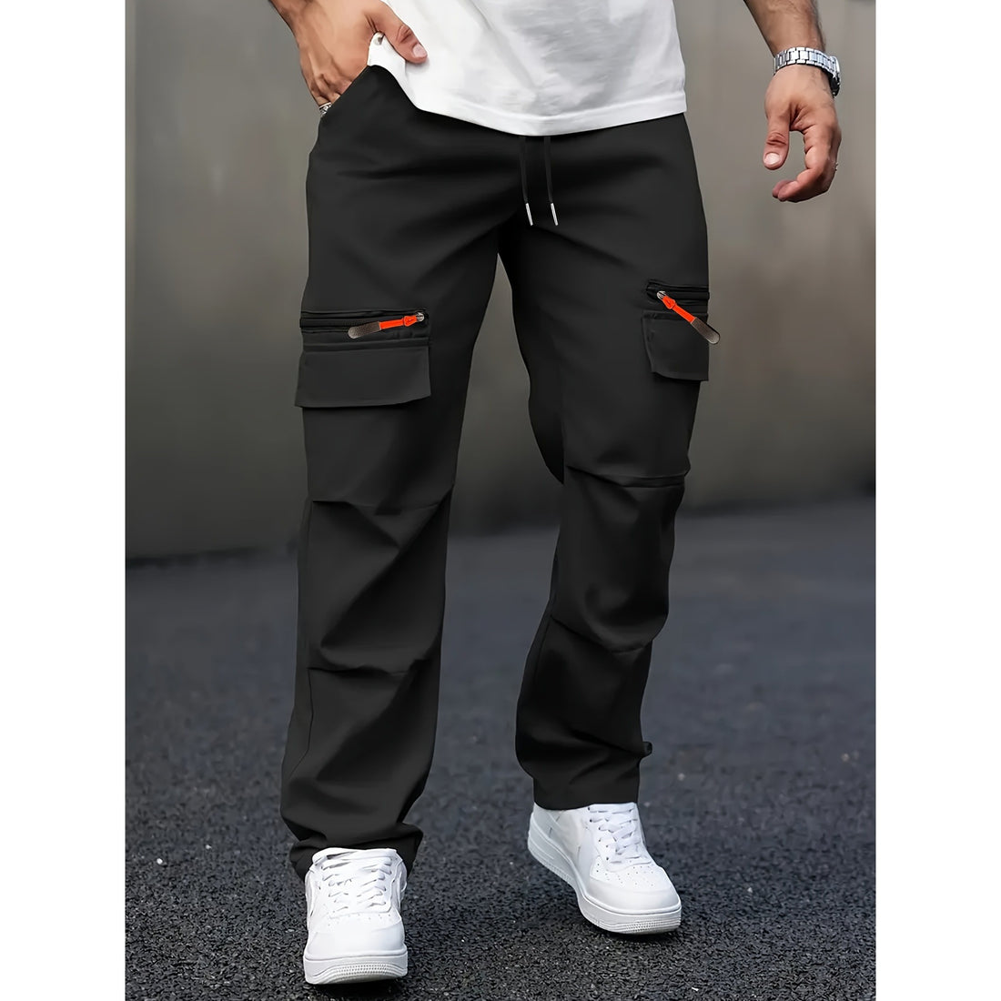 Herren cargo Hose mit innovativen Taschen und elastischem Bund – Bravaro