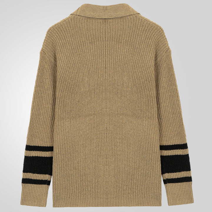 Herren Grobstrickcardigan mit modernen Details und praktischen Taschen Echoarchiv
