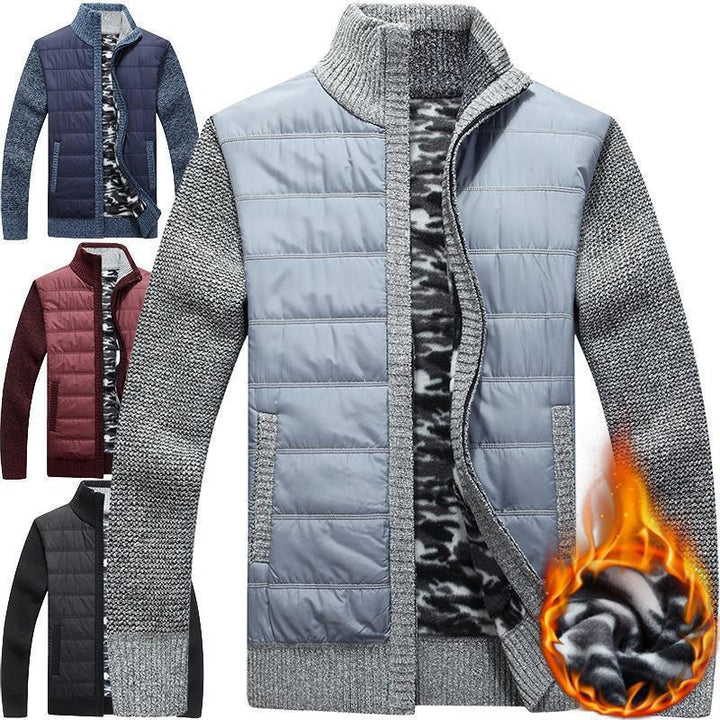 Herren moderne Steppjacke mit Strickärmeln Echoarchiv