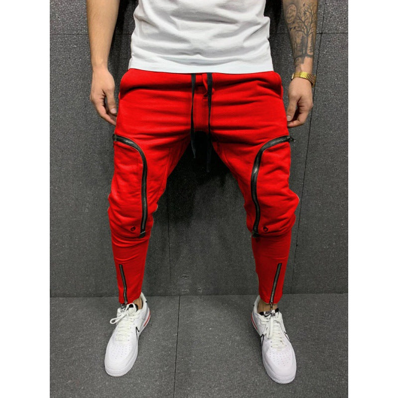 Herren Sportliche Jogginghose mit stylischen Reißverschlüssen und körpernahem Schnitt Echoarchiv