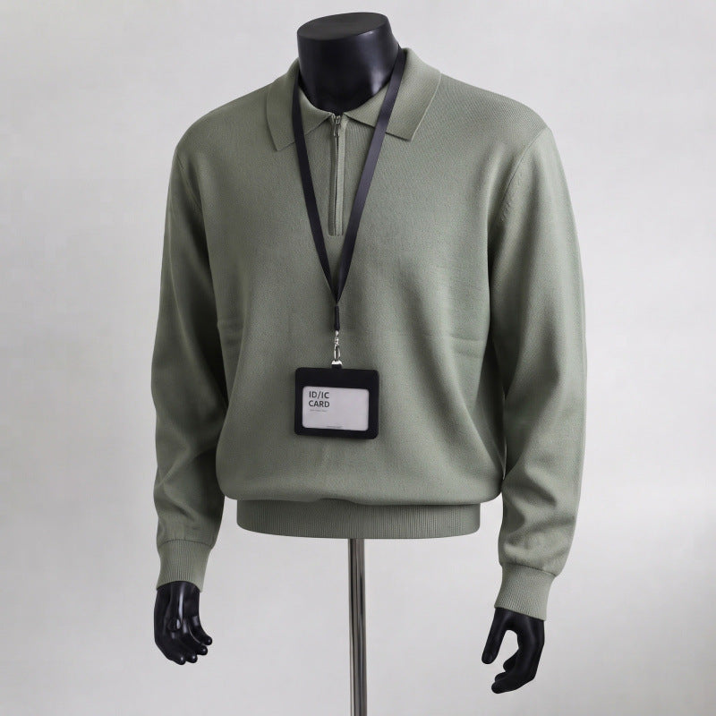 Herren Hochwertiger Strickpullover mit Reißverschluss – Norvane