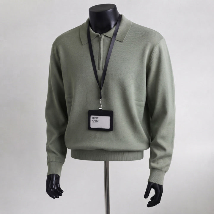 Herren Hochwertiger Strickpullover mit Reißverschluss – Norvane