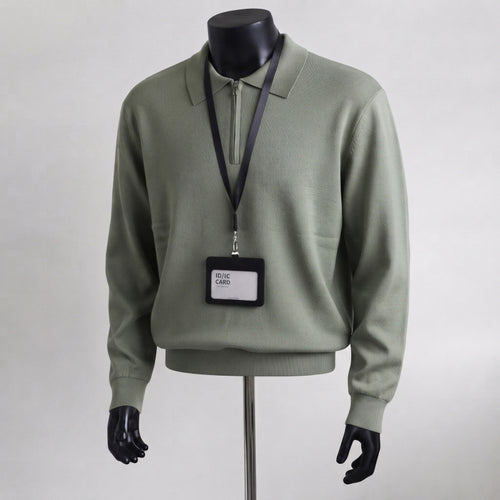Herren Hochwertiger Strickpullover mit Reißverschluss – Norvane